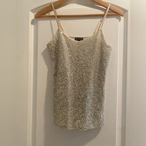 Women’s Express sequin tank in champagne size XS